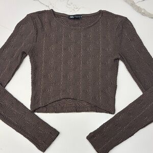ZARA Brown Textured Top